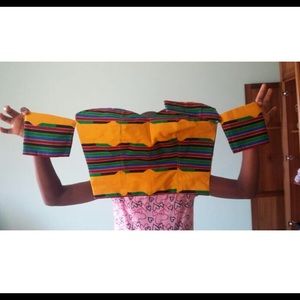 Crop top and skirt with a choker African material